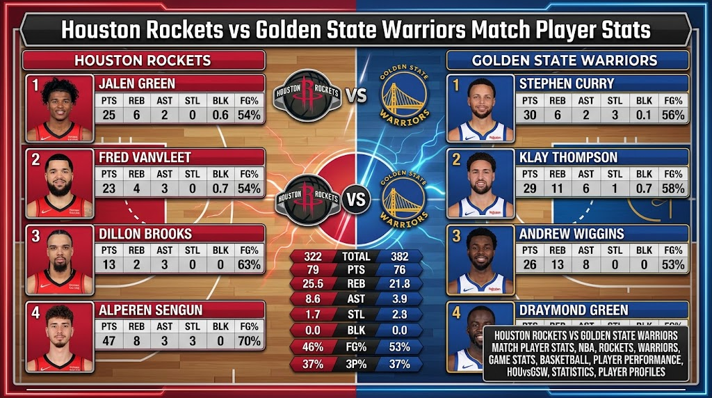 Houston Rockets vs Golden State Warriors Match Player Stats